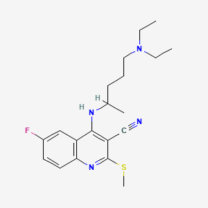 molecular formula C20H27FN4S B13372929 4-{[4-(Diethylamino)-1-methylbutyl]amino}-6-fluoro-2-(methylsulfanyl)-3-quinolinecarbonitrile 