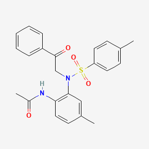 molecular formula C24H24N2O4S B13372948 N-{4-methyl-2-[[(4-methylphenyl)sulfonyl](2-oxo-2-phenylethyl)amino]phenyl}acetamide 