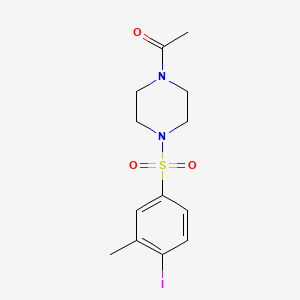 molecular formula C13H17IN2O3S B13372957 1-Acetyl-4-[(4-iodo-3-methylphenyl)sulfonyl]piperazine 