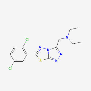 molecular formula C14H15Cl2N5S B13372969 N-{[6-(2,5-dichlorophenyl)[1,2,4]triazolo[3,4-b][1,3,4]thiadiazol-3-yl]methyl}-N,N-diethylamine 