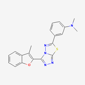 molecular formula C20H17N5OS B13372982 N,N-dimethyl-3-[3-(3-methyl-1-benzofuran-2-yl)[1,2,4]triazolo[3,4-b][1,3,4]thiadiazol-6-yl]aniline 
