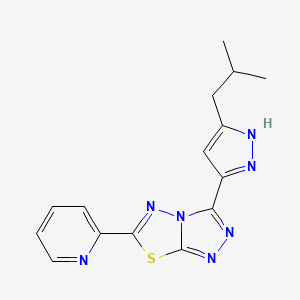 molecular formula C15H15N7S B13373011 3-(3-isobutyl-1H-pyrazol-5-yl)-6-(2-pyridinyl)[1,2,4]triazolo[3,4-b][1,3,4]thiadiazole 