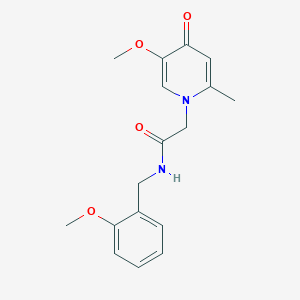 molecular formula C17H20N2O4 B13373013 N-(2-methoxybenzyl)-2-(5-methoxy-2-methyl-4-oxopyridin-1(4H)-yl)acetamide 