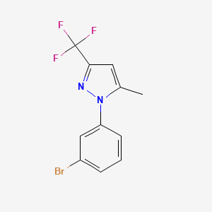 molecular formula C11H8BrF3N2 B1337302 1-(3-bromophenyl)-5-methyl-3-(trifluoromethyl)-1H-pyrazole CAS No. 327046-86-6