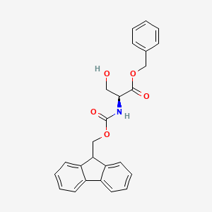 molecular formula C25H23NO5 B1337303 (S)-苄基 2-((((9H-芴-9-基)甲氧羰基)氨基)-3-羟基丙酸酯 CAS No. 73724-46-6