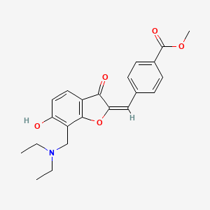 molecular formula C22H23NO5 B13373087 methyl 4-[(7-[(diethylamino)methyl]-6-hydroxy-3-oxo-1-benzofuran-2(3H)-ylidene)methyl]benzoate 