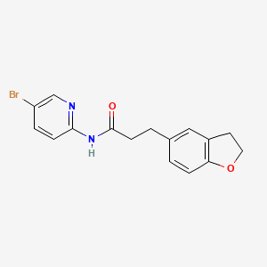 molecular formula C16H15BrN2O2 B13373103 N-(5-bromo-2-pyridinyl)-3-(2,3-dihydro-1-benzofuran-5-yl)propanamide 