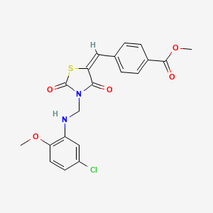 molecular formula C20H17ClN2O5S B13373155 Methyl 4-({3-[(5-chloro-2-methoxyanilino)methyl]-2,4-dioxo-1,3-thiazolidin-5-ylidene}methyl)benzoate 