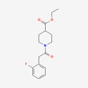 molecular formula C16H20FNO3 B13373160 Ethyl 1-[(2-fluorophenyl)acetyl]-4-piperidinecarboxylate 