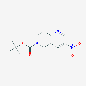 molecular formula C13H17N3O4 B1337319 tert-Butyl 3-nitro-7,8-dihydro-1,6-naphthyridine-6(5H)-carboxylate CAS No. 355818-98-3