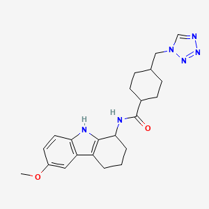 molecular formula C22H28N6O2 B13373204 N-(6-methoxy-2,3,4,9-tetrahydro-1H-carbazol-1-yl)-4-(1H-tetrazol-1-ylmethyl)cyclohexanecarboxamide 