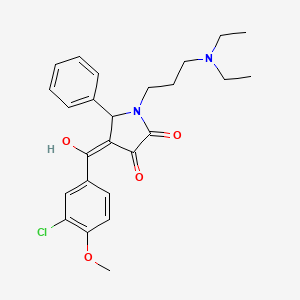 molecular formula C25H29ClN2O4 B13373211 4-(3-chloro-4-methoxybenzoyl)-1-[3-(diethylamino)propyl]-3-hydroxy-5-phenyl-1,5-dihydro-2H-pyrrol-2-one 