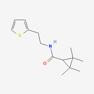 molecular formula C14H21NOS B13373218 2,2,3,3-tetramethyl-N-[2-(2-thienyl)ethyl]cyclopropanecarboxamide 
