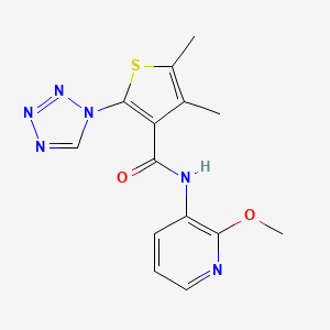 molecular formula C14H14N6O2S B13373231 N-(2-methoxy-3-pyridinyl)-4,5-dimethyl-2-(1H-tetraazol-1-yl)-3-thiophenecarboxamide 
