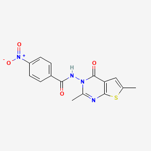 molecular formula C15H12N4O4S B13373270 N-(2,6-dimethyl-4-oxothieno[2,3-d]pyrimidin-3(4H)-yl)-4-nitrobenzamide 