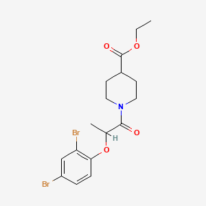 molecular formula C17H21Br2NO4 B13373296 Ethyl 1-[2-(2,4-dibromophenoxy)propanoyl]-4-piperidinecarboxylate 
