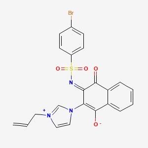 molecular formula C22H16BrN3O4S B13373325 1-allyl-3-(3-{[(4-bromophenyl)sulfonyl]amidyl}-1,4-dioxo-1,4-dihydro-2-naphthalenyl)-1H-imidazol-3-ium 