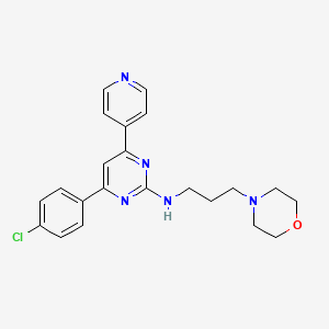 molecular formula C22H24ClN5O B13373332 N-[4-(4-chlorophenyl)-6-(4-pyridinyl)-2-pyrimidinyl]-N-[3-(4-morpholinyl)propyl]amine 