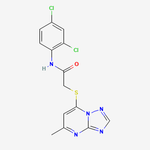 molecular formula C14H11Cl2N5OS B13373342 N-(2,4-dichlorophenyl)-2-[(5-methyl[1,2,4]triazolo[1,5-a]pyrimidin-7-yl)sulfanyl]acetamide 