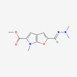 molecular formula C12H15N3O3 B13373401 methyl 2-(2,2-dimethylcarbohydrazonoyl)-6-methyl-6H-furo[2,3-b]pyrrole-5-carboxylate 
