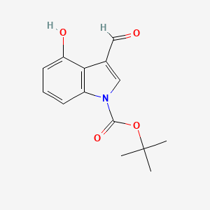 molecular formula C14H15NO4 B1337341 1-Boc-3-甲酰基-4-羟基吲哚 CAS No. 404888-00-2