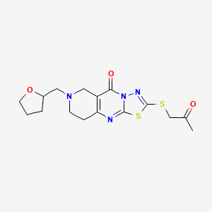 molecular formula C16H20N4O3S2 B13373419 2-[(2-oxopropyl)sulfanyl]-7-(tetrahydro-2-furanylmethyl)-6,7,8,9-tetrahydro-5H-pyrido[4,3-d][1,3,4]thiadiazolo[3,2-a]pyrimidin-5-one 
