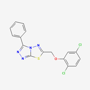molecular formula C16H10Cl2N4OS B13373422 2,5-Dichlorophenyl (3-phenyl[1,2,4]triazolo[3,4-b][1,3,4]thiadiazol-6-yl)methyl ether 