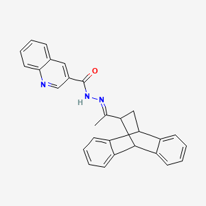 molecular formula C28H23N3O B13373423 N'-(1-tetracyclo[6.6.2.0~2,7~.0~9,14~]hexadeca-2,4,6,9,11,13-hexaen-15-ylethylidene)-3-quinolinecarbohydrazide 