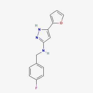 molecular formula C14H12FN3O B13373433 N-(4-fluorobenzyl)-N-[3-(2-furyl)-1H-pyrazol-5-yl]amine 