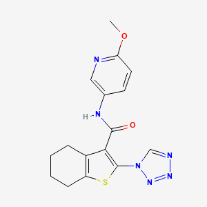 molecular formula C16H16N6O2S B13373453 N-(6-methoxy-3-pyridinyl)-2-(1H-tetraazol-1-yl)-4,5,6,7-tetrahydro-1-benzothiophene-3-carboxamide 
