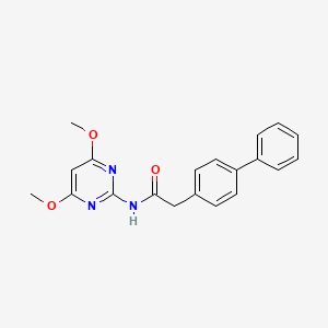 molecular formula C20H19N3O3 B13373457 2-[1,1'-biphenyl]-4-yl-N-(4,6-dimethoxy-2-pyrimidinyl)acetamide 