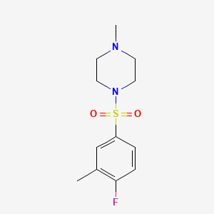 molecular formula C12H17FN2O2S B13373464 1-[(4-Fluoro-3-methylphenyl)sulfonyl]-4-methylpiperazine 