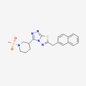 molecular formula C20H21N5O2S2 B13373467 3-[1-(Methylsulfonyl)-3-piperidinyl]-6-(2-naphthylmethyl)[1,2,4]triazolo[3,4-b][1,3,4]thiadiazole 