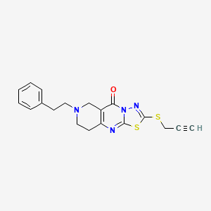 molecular formula C19H18N4OS2 B13373489 7-(2-phenylethyl)-2-(2-propynylsulfanyl)-6,7,8,9-tetrahydro-5H-pyrido[4,3-d][1,3,4]thiadiazolo[3,2-a]pyrimidin-5-one 