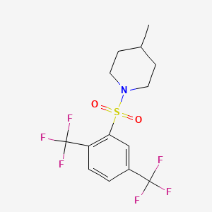 molecular formula C14H15F6NO2S B13373503 1-{[2,5-Bis(trifluoromethyl)phenyl]sulfonyl}-4-methylpiperidine 