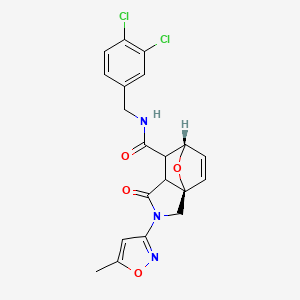 molecular formula C20H17Cl2N3O4 B13373510 N-(3,4-dichlorobenzyl)-2-(5-methyl-3-isoxazolyl)-3-oxo-2,3,3a,4-tetrahydro-5,7a-epoxyisoindole-4-carboxamide 