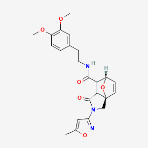 molecular formula C23H25N3O6 B13373513 N-[2-(3,4-dimethoxyphenyl)ethyl]-2-(5-methyl-3-isoxazolyl)-3-oxo-1,2,4,5-tetrahydro-5,7a-epoxyisoindole-4-carboxamide 