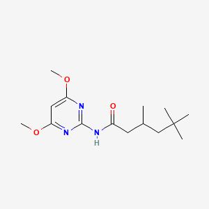 molecular formula C15H25N3O3 B13373532 N-(4,6-dimethoxy-2-pyrimidinyl)-3,5,5-trimethylhexanamide 