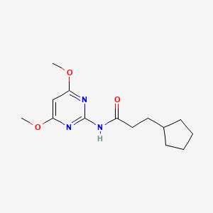 molecular formula C14H21N3O3 B13373542 3-cyclopentyl-N-(4,6-dimethoxy-2-pyrimidinyl)propanamide 