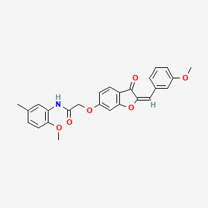 molecular formula C26H23NO6 B13373557 2-{[2-(3-methoxybenzylidene)-3-oxo-2,3-dihydro-1-benzofuran-6-yl]oxy}-N-(2-methoxy-5-methylphenyl)acetamide 