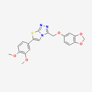 molecular formula C20H17N3O5S B13373584 3-[(1,3-Benzodioxol-5-yloxy)methyl]-6-(3,4-dimethoxyphenyl)[1,3]thiazolo[2,3-c][1,2,4]triazole 