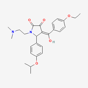 molecular formula C26H32N2O5 B13373632 1-[2-(dimethylamino)ethyl]-4-(4-ethoxybenzoyl)-3-hydroxy-5-(4-isopropoxyphenyl)-1,5-dihydro-2H-pyrrol-2-one 