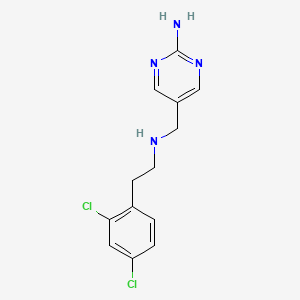 molecular formula C13H14Cl2N4 B13373647 5-({[2-(2,4-Dichlorophenyl)ethyl]amino}methyl)pyrimidin-2-amine 