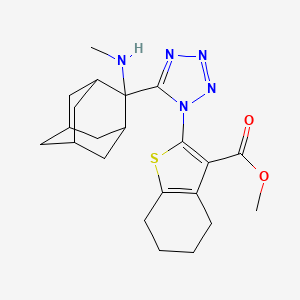 molecular formula C22H29N5O2S B13373669 methyl 2-{5-[2-(methylamino)-2-adamantyl]-1H-tetraazol-1-yl}-4,5,6,7-tetrahydro-1-benzothiophene-3-carboxylate 