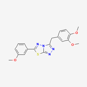 molecular formula C19H18N4O3S B13373706 3-(3,4-Dimethoxybenzyl)-6-(3-methoxyphenyl)[1,2,4]triazolo[3,4-b][1,3,4]thiadiazole 