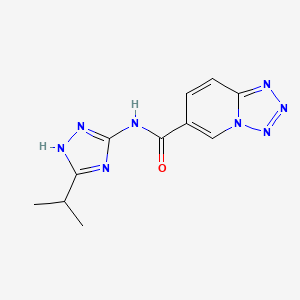 molecular formula C11H12N8O B13373712 N-[5-(propan-2-yl)-1H-1,2,4-triazol-3-yl]tetrazolo[1,5-a]pyridine-6-carboxamide 