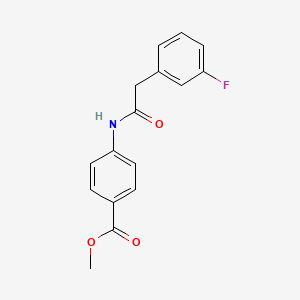 molecular formula C16H14FNO3 B13373772 Methyl 4-{[(3-fluorophenyl)acetyl]amino}benzoate 
