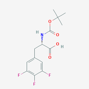 molecular formula C14H16F3NO4 B1337380 (S)-2-((tert-Butoxycarbonyl)amino)-3-(3,4,5-trifluorophenyl)propanoic acid CAS No. 205445-54-1