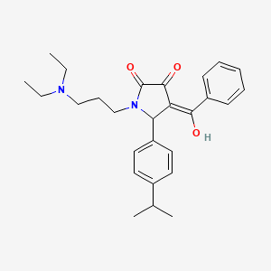molecular formula C27H34N2O3 B13373802 4-benzoyl-1-[3-(diethylamino)propyl]-3-hydroxy-5-(4-isopropylphenyl)-1,5-dihydro-2H-pyrrol-2-one 