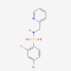 molecular formula C12H10BrFN2O2S B13373823 4-bromo-2-fluoro-N-(2-pyridinylmethyl)benzenesulfonamide 